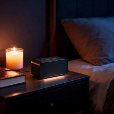 Matte Black Aroma Diffuser Dynamic Flame, 7 LED Hues,Timer