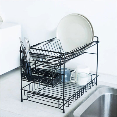 Stainless Steel Dish Black Tier Dish Drainer Matte Black Dish