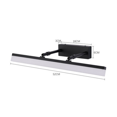 Matte Black LED Mirror Light Vanity Wall Sconce DIY at B Q