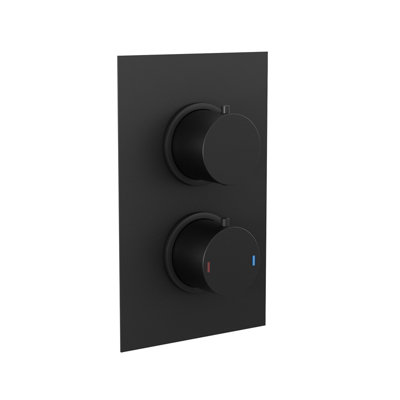 Matte Black Round 300mm Shower with Hand Held Set Thermostatic Mixer Valve Temel - 8