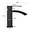 Matte Black Square Bathroom Basin Sink Mixer Tap with Hose Pipes