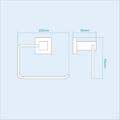Matte Black Square Wall Mounted Bathroom Towel Holder Ring