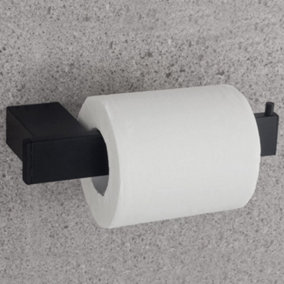 Matte Black Wall Mounted Toilet Roll Holder (Graz)