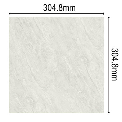 Matte Grey 3.34m² Floor Tiles Self Adhesive Marble Effect PVC Flooring - 3