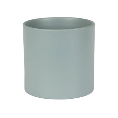 Matte Grey Ceramic Indoor Planter, Cachepot - H13 x W13.5cm