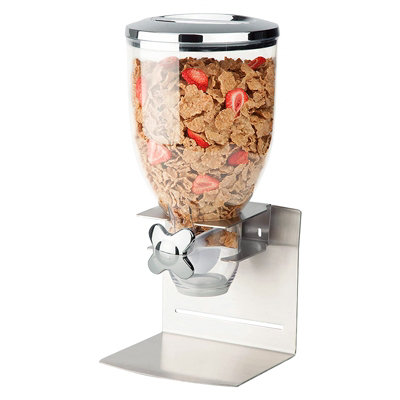 Matteo 3L Cereal & Dry Food Dispenser - Silver Finish - Wall Mountable ...