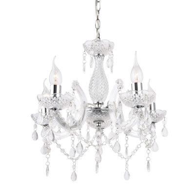 Matteo 5-Light Chrome Chandelier With Smoked Acrylic Shades - Energy Class A