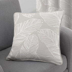 Matteo Hand Drawn Leaf Print Filled Cushion 100% Cotton