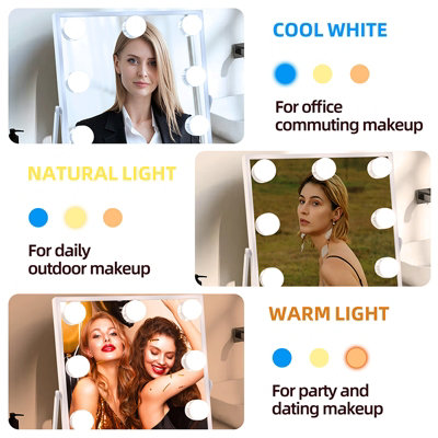Matteo Hollywood Vanity Mirror 25x31cm, 9 Dimmable LED Bulbs SKU:MT002530h