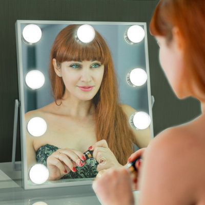 Matteo Hollywood Vanity Mirror 25x31cm, 9 Dimmable LED Bulbs SKU:MT002530h