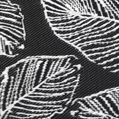 Matteo Leaf Print UV Resistant Black Outdoor Rug