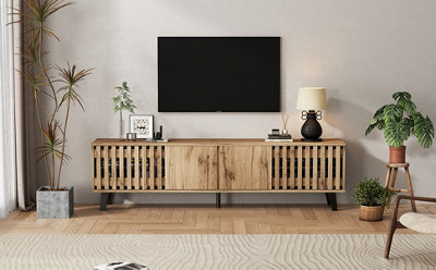 Matteo Modern Vintage 180cm TV Stand with 4 Doors & 9 Shelves for