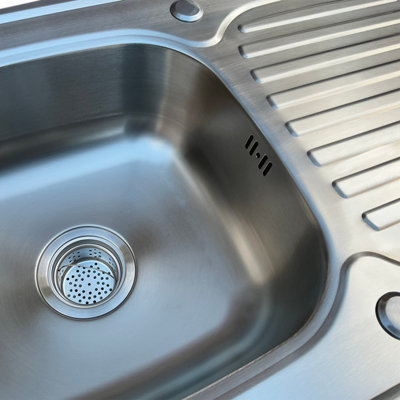 Matteo Rectangular Stainless Steel Kitchen Sink with Plated Surface and ...