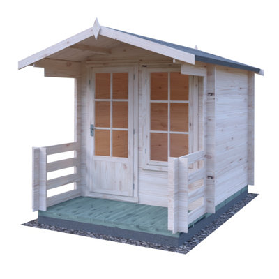 Maulden 19 mm Log Cabin 7 x 7 Feet + Verandah