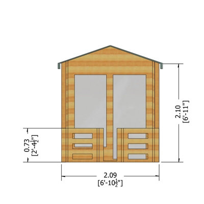 Maulden with veranda Log Cabin Home Office Garden Room Approx 7 x 7 Feet - 4