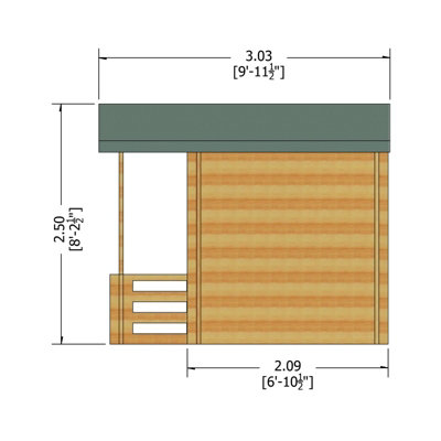 Maulden with veranda Log Cabin Home Office Garden Room Approx 7 x 7 Feet - 5
