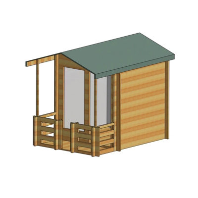 Maulden with veranda Log Cabin Home Office Garden Room Approx 9 x 9 Feet - 6