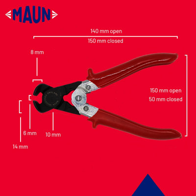 Maun End Cutting Plier For Hard Wire Comfort Grips 150mm