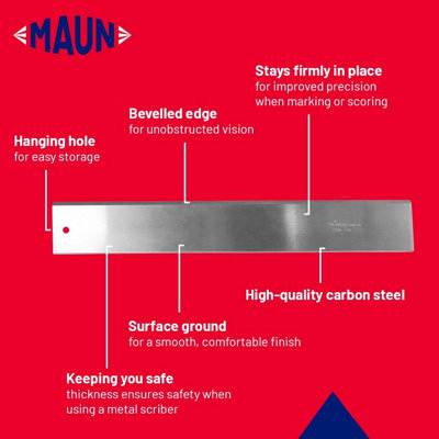 Maun Steel Straight Edge Metric 1000 mm