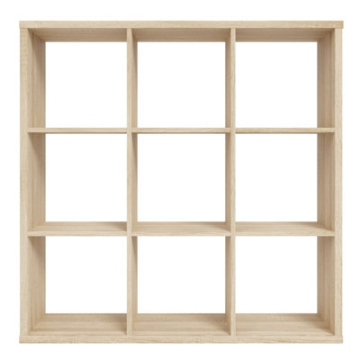 Mauro 3x3 Freestanding Cube Storage Unit in Sonoma Oak, Matt Oak-Effect Finish