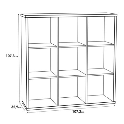 Mauro 3x3 Freestanding Cube Storage Unit in Sonoma Oak, Matt Oak-Effect Finish
