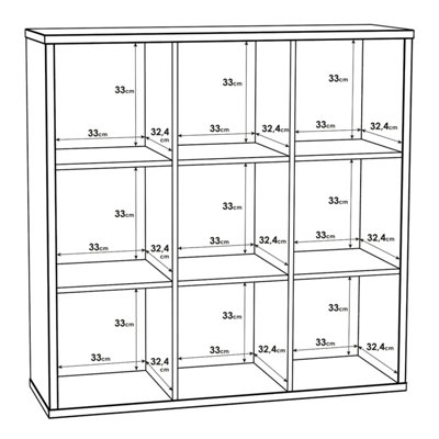 Mauro 3x3 Storage Unit in Matt White