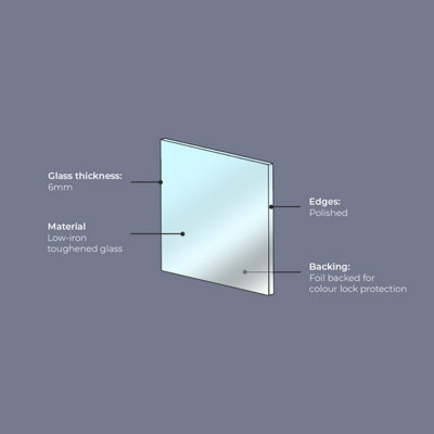 Mauve Shimmer Toughened Glass Kitchen Splashback - 1000mm x 900mm