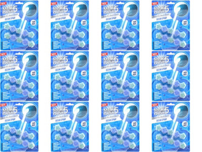 Max Flush 5 Ocean Spray Toilet Rim Block Cleaner (Twin Pack) (Pack of 12)