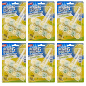 Max Flush Citrus Sparkle Toilet Rim Block Cleaner (Twin Pack) (Pack of 6)