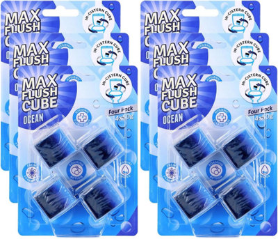 Max Flush Cube Toilet Cleaning Blocks 6 Pack Ocean Scent In Cistern ...