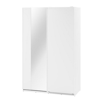 Maxi 02 Sliding Door Wardrobe in White - 1500mm x 2350mm x 710mm - Space-Saving Elegance with Mirrored Door