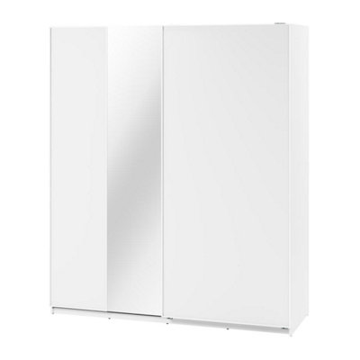 Maxi 04 Sliding Door Wardrobe in White - 2000mm x 2350mm x 710mm - Spacious Elegance with Mirrored Accent