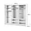 Maxi 06 Sliding Door Wardrobe in White - 2500mm x 2350mm x 710mm - Grand Storage with Mirrored Enhancement