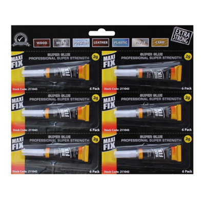 MAXIFIX 6 x 2g Professional super strength adhesive