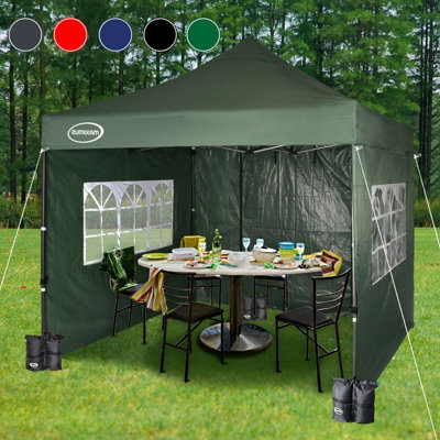 MAXIMUS 3x3 Heavy Duty Pop up Green Gazebo With Sides DIY at B&Q