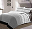 Maximus Striped Monochrome Duvet Cover Set Fully Reversible Modern Bedding - Single