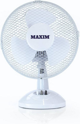 MaximWhite Desk Fan 9 Inch Oscillating Portable Fan- 2 Speed Adjustable ...