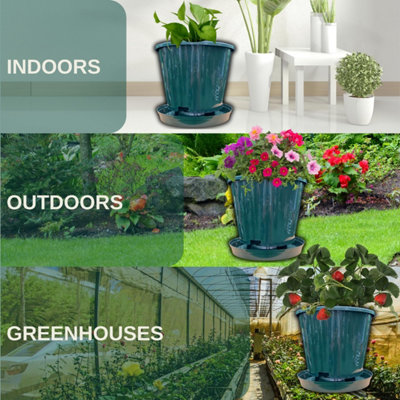 Maxipot 15L Plant Pot and Saucer with Twist and Lock Drainage System ...