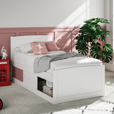 Maxistore 3 Door Pink Wooden Storage Single Bed Frame