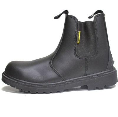 MAXSTEEL LIGHTWEIGHT SLIP ON SAFETY CHELSEA DEALERS BOOTS WITH A STEEL TOECAP AND MIDSOLE