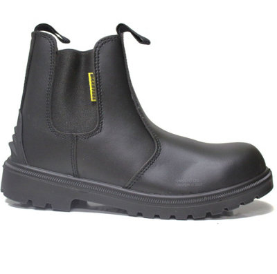 MAXSTEEL LIGHTWEIGHT SLIP ON SAFETY CHELSEA DEALERS BOOTS WITH A STEEL TOECAP AND MIDSOLE