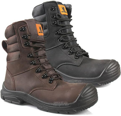 Maxsteel Waterproof Hi Leg Combat Patrol Safety Steel Toe Cap Work Boots With Lace Up & Zip Fastening