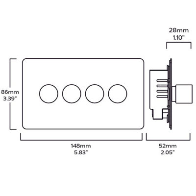 MAXWELL 4G Smooth Dimmer Switch - Antique Brass