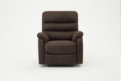 Maxwell Sofa Suite Armchair Manual Recliner Air Leather Padded, Brown