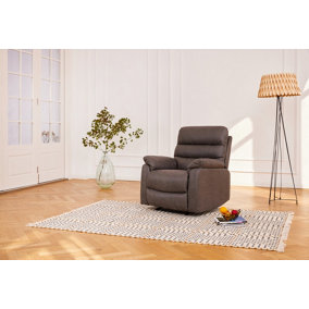 Maxwell Sofa Suite Armchair Manual Recliner Air Leather Padded, Grey