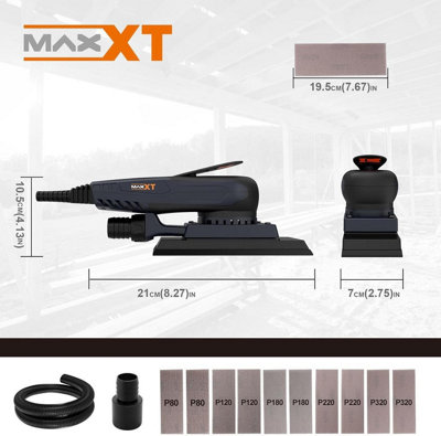 MAXXT Sheet Orbit Sander 3mm, 350W Brushless, 4000-10000RPM, 10 Sanding ...