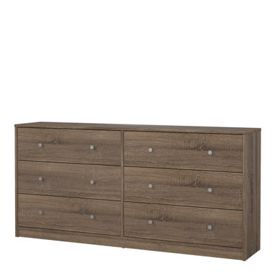 May Chest of 6 Drawers (3+3) in Truffle Oak