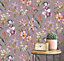 Maya Elegant Floral Lilac Wallpaper