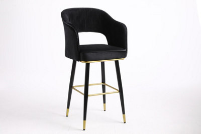 Mayfair Black Velvet Barstool Set of 2 DIY at B Q