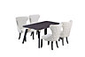 Mayfair Cosmo LUX Dining Set, a Table and Chairs Set of 4, Black/Cream